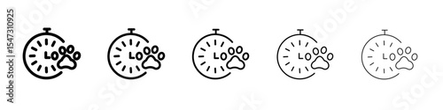 Dog competition icon flat illustration set logo
