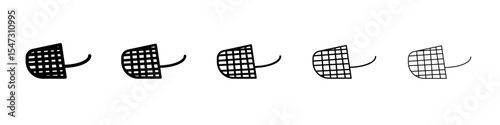 Dog muzzle icon flat illustration set logo