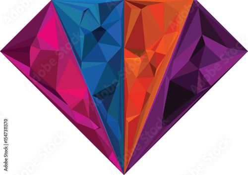 Abstract polygonal diamond gemstone design