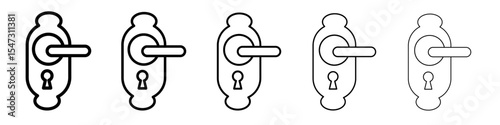 Door knob icon flat illustration set logo