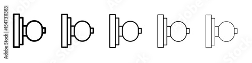 Door knob icon flat illustration set logo