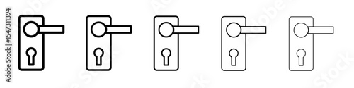 door knob icon flat illustration set logo