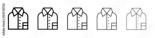 dress shirt icon flat illustration set logo