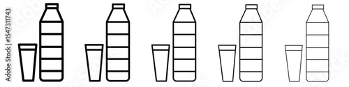 drink icon flat illustration set logo