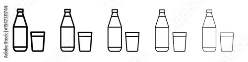 drink icon flat illustration set logo