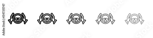 driving school icon flat illustration set logo