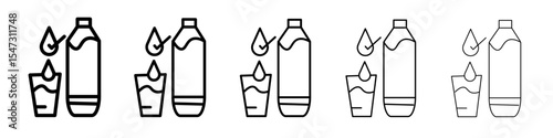 Drinking enough water icon flat illustration set logo