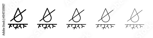 Drought icon flat illustration set logo