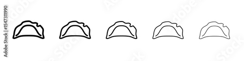 dumplings icon flat illustration set logo