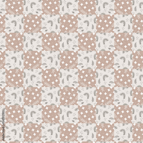 Abstract color poster seamless decorative pattern art vector illustration isolated on muted background	