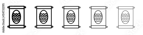 Easter Message icon flat illustration set logo