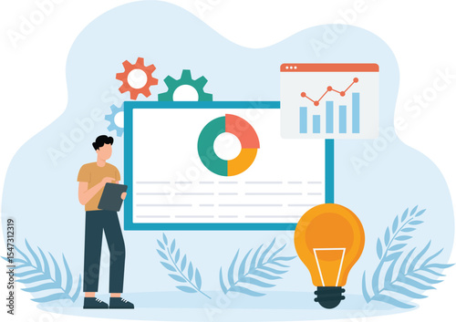 Company sales,pitch or presentation for business idea and opportunity
