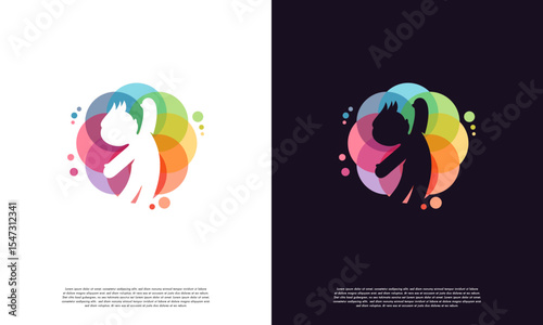 Colorful Child Reaching Star logo vector, Education logo designs template, design concept, logo, logotype element for template