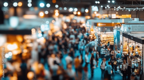 Wallpaper Mural Crowd of people shopping at a busy market festival with colorful stalls and bright lights, vibrant atmosphere, urban lifestyle, community gathering, events. Torontodigital.ca