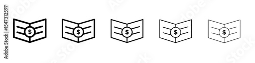 Education cost icon flat illustration set logo