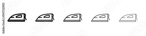 Electric Iron icon flat illustration set logo