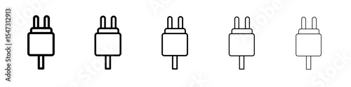 Electrical plug icon flat illustration set logo