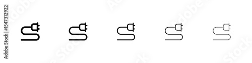 Electrical plug icon flat illustration set logo