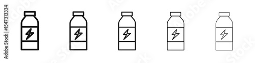Energy drink icon flat illustration set logo