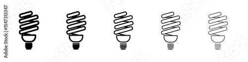 energy efficiency light bulb icon flat illustration set logo