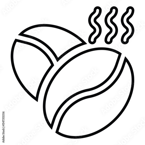 coffee bean line icon design. coffee bean thin black outline symbol vector illustration. editable stroke icon on transparent background.