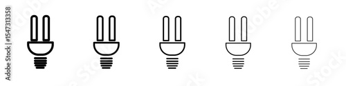 energy efficiency light bulb icon flat illustration set logo