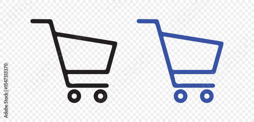 shopping cart symbol, shopping black and blue icon, shop and sale, vector illustration eps 10