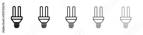energy efficiency light bulb icon flat illustration set logo