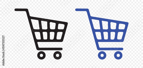 shopping cart symbol, shopping black and blue icon, shop and sale, vector illustration eps 10
