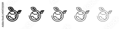 Environment icon flat illustration set logo