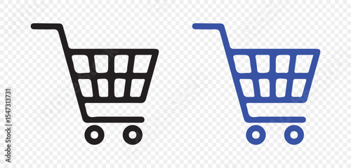 shopping cart symbol, shopping black and blue icon, shop and sale, vector illustration eps 10