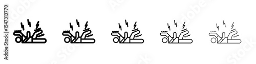 Epilepsy icon flat illustration set logo