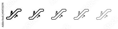 Escalator down icon flat illustration set logo