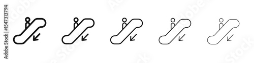 Escalator icon flat illustration set logo