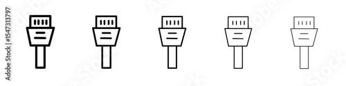 ethernet cable plug icon flat illustration set logo