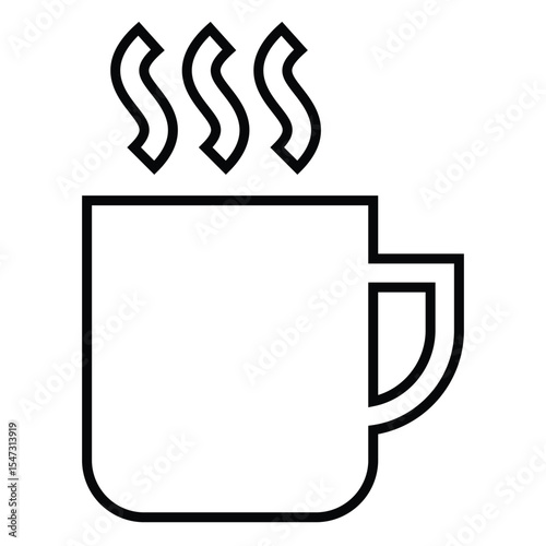 coffee mug line icon design. coffee mug thin black outline symbol vector illustration. editable stroke icon on transparent background.