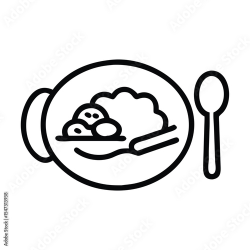 vector illustration of a plate of food
