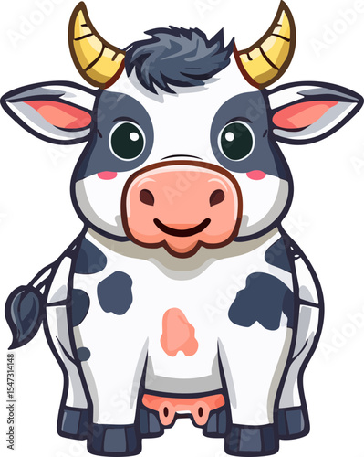 cow cartoon isolated on white
