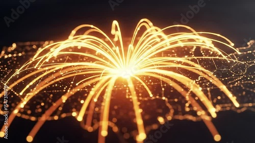 Glowing Digital Network Across Illuminated US Map
