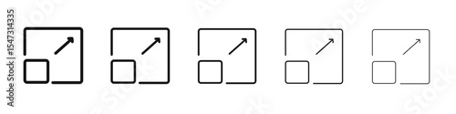 Expand icon flat illustration set logo
