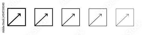 Expand icon flat illustration set logo