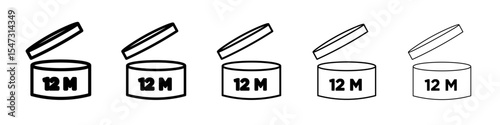 Expiration date icon flat illustration set logo