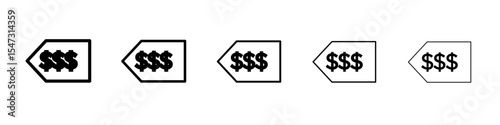 Expensive icon flat illustration set logo