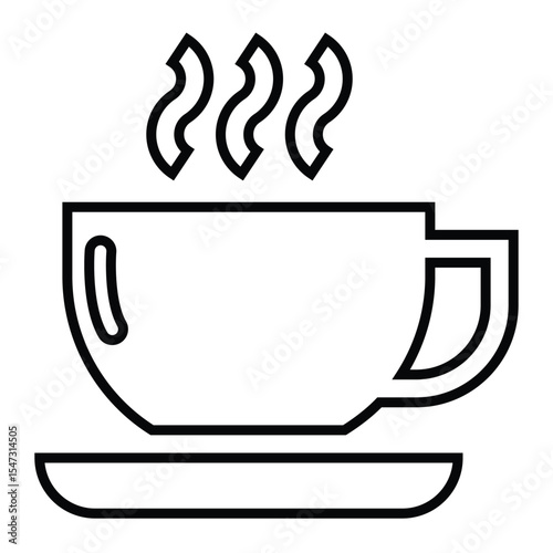 coffee line icon design. coffee thin black outline symbol vector illustration. editable stroke icon on transparent background.