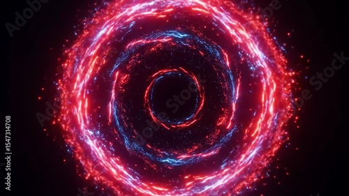 Glowing Red and Blue Particle Vortex