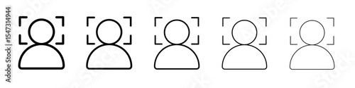 face detection icon flat illustration set logo