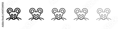 Face of mouse icon flat illustration set logo