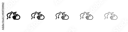 face massage icon flat illustration set logo