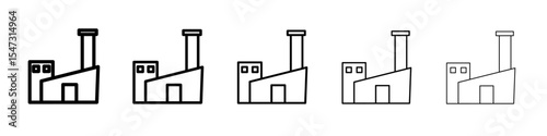 Factory icon flat illustration set logo