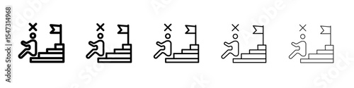 Fail or failure icon flat illustration set logo